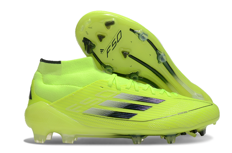 Adidas F50 Elite Mid High Top FG Football Boots - Lime Green
