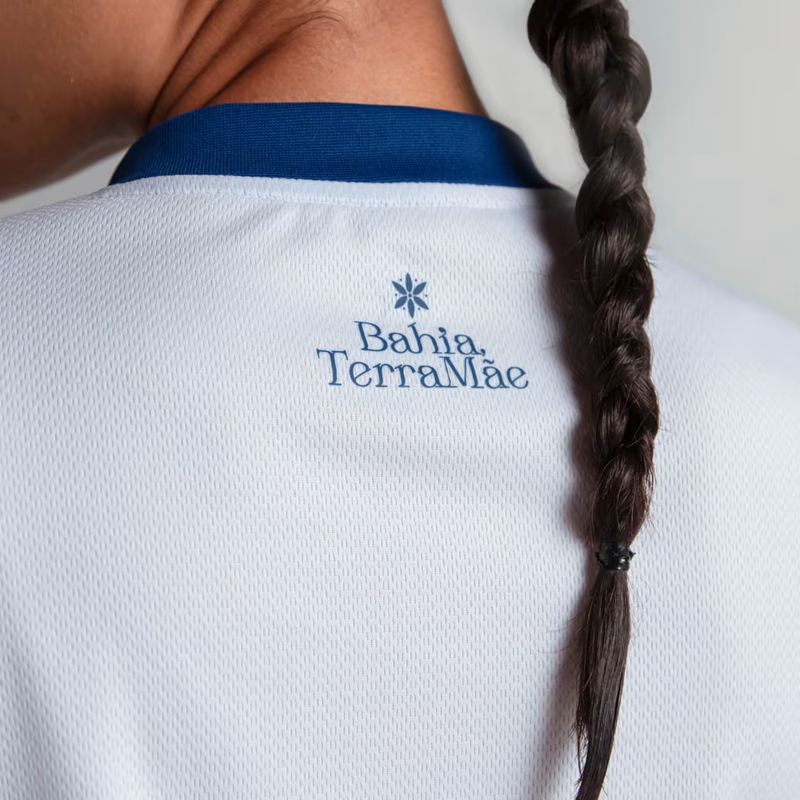 Camisa Bahia I 25/26 - Torcedor Puma Feminina - Branca com detalhes em azul