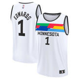 Camisa NBA Anthony Edwards - Minnesota Timberwolves - 2023 Fastbreak - Edição Cidade - Branco