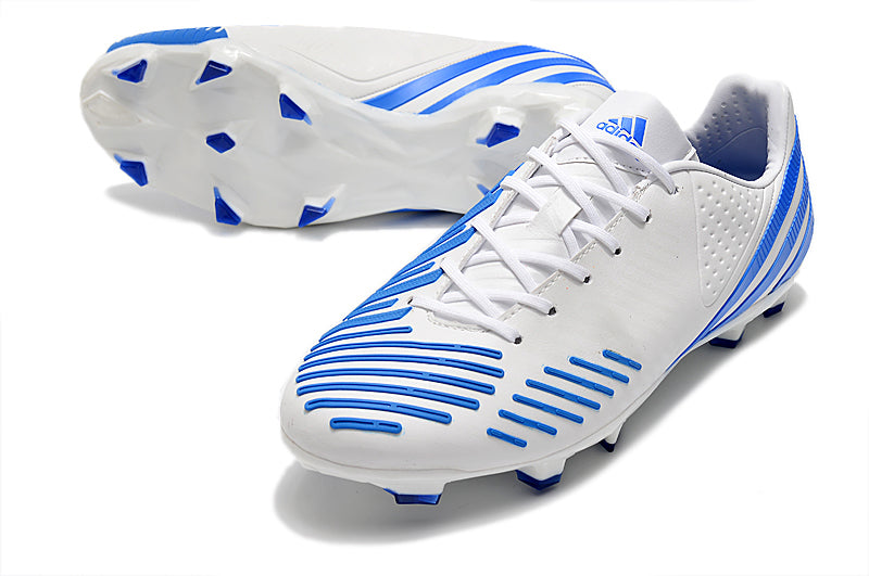 Chuteira de Campo Adidas Predator Falcon Retro FG - Branco e Azul