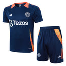 Conjunto Manchester United Treino Camisa manga curta + short 24/25 - Masculino Adidas - Azul Royal
