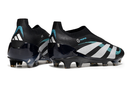 Chuteira de Campo Adidas Predator Elite LL sem cadarço FG - Preto e Azul agua