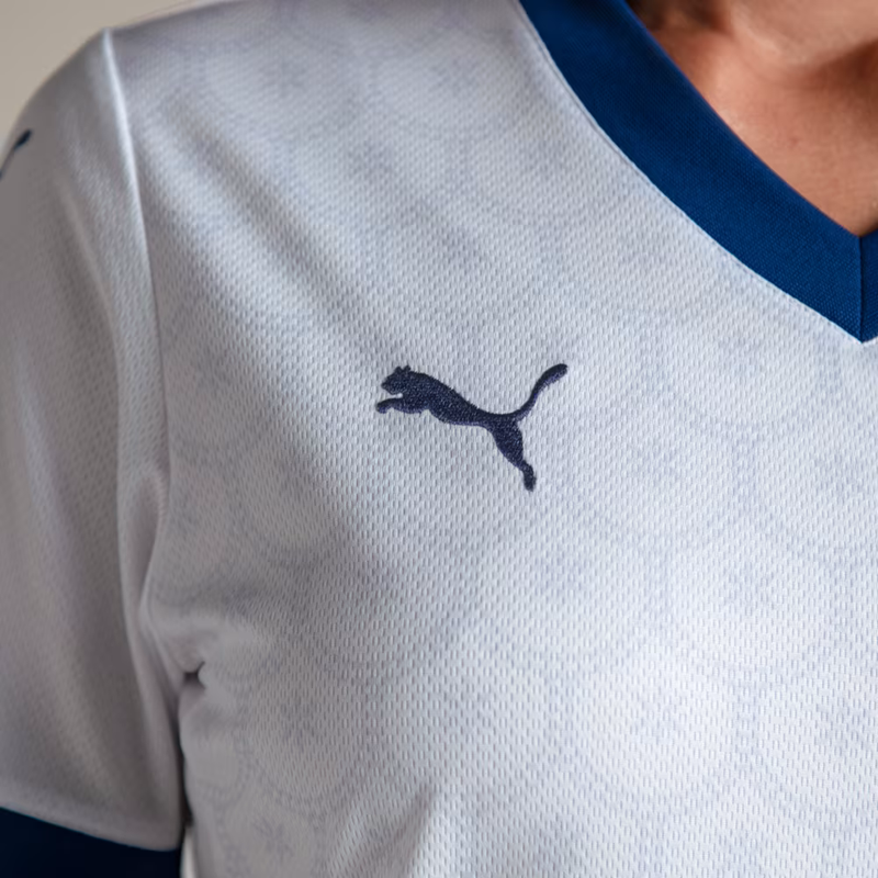 Camisa Bahia I 25/26 - Torcedor Puma Feminina - Branca com detalhes em azul