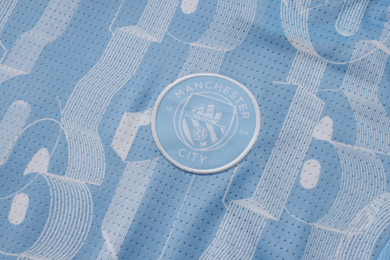 Conjunto Manchester City Treino Camisa manga curta + short 24/25 - Masculino Nike - Azul (cópia)