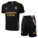 Conjunto Real Madrid Treino Camisa manga curta + short 24/25 - Masculino Adidas - Preta