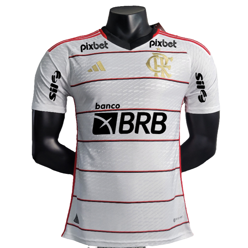 Camisa Flamengo 23/24 II Away - Todos os Patrocínios - Versão Jogador