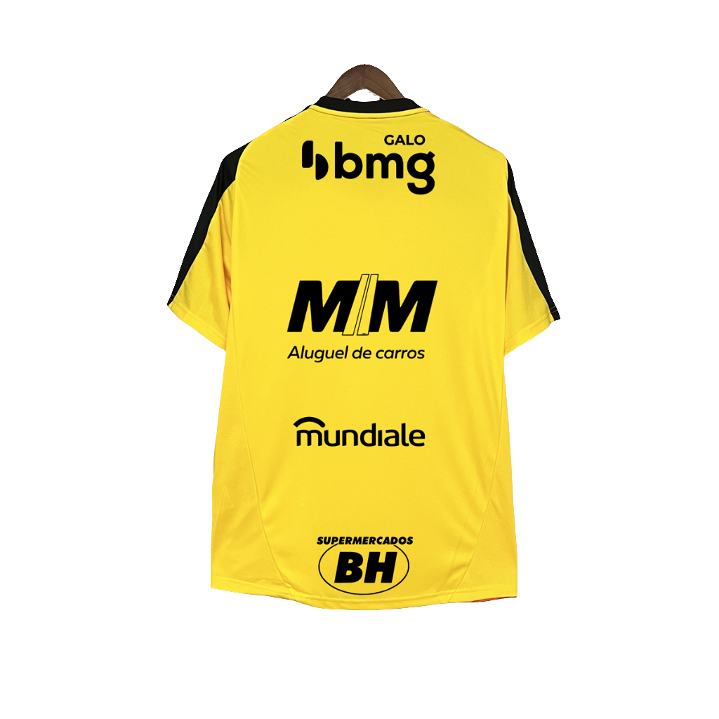 Camisa Atlético Mineiro 25/26 Treino Amarela - Todos os Patrocínios - Versão Torcedor