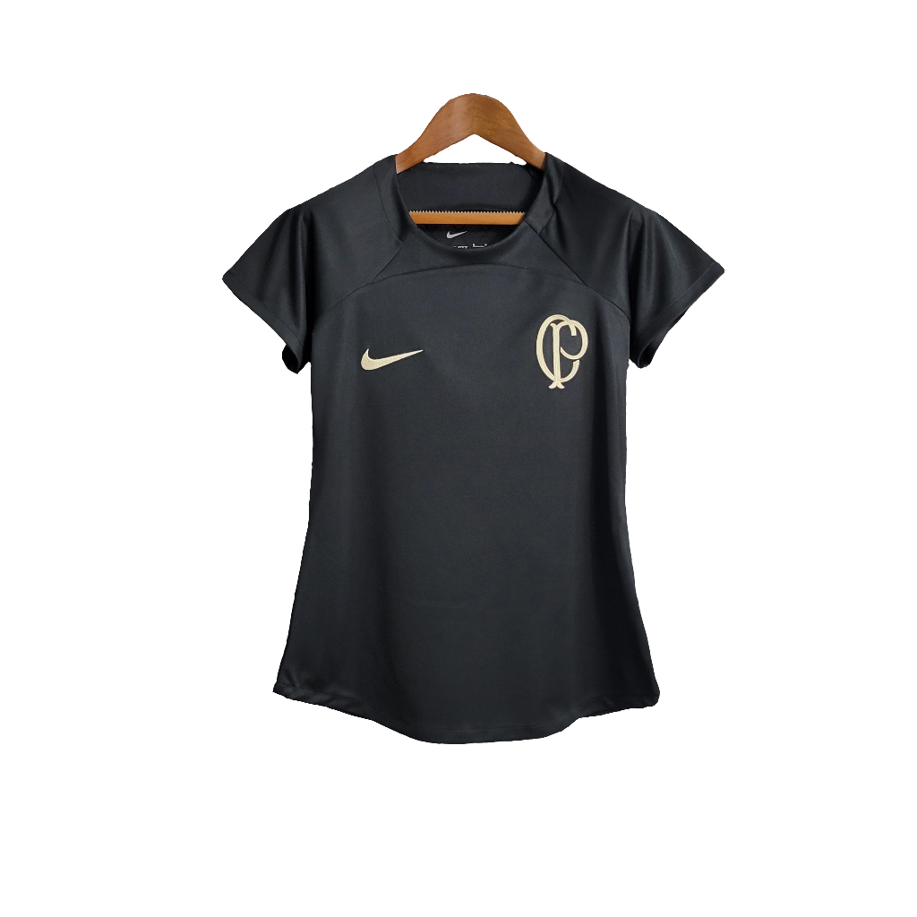 Camisa Corinthians 22/23 Treino - Preto - Feminina