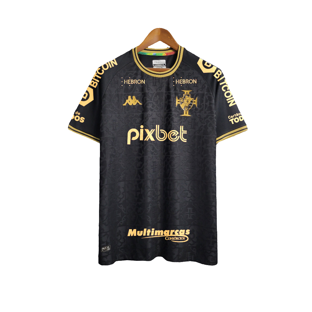 Camisa Vasco 22/23 Goleiro - Preto - Todos os Patrocínios - Versão Torcedor