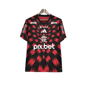 Camisa Flamengo 25/26 Pré-Jogo - Todos os Patrocínios - Versão Torcedor
