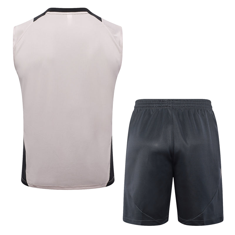 Conjunto Real Madrid Treino Camisa Regata + short 24/25 - Masculino adidas - azul (gola azul claro)