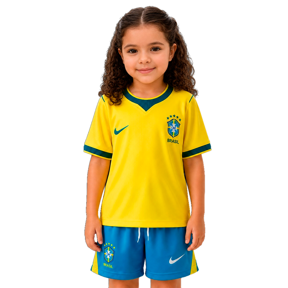 Conjunto Infantil Brasil 2026 I Home - Versão Torcedor