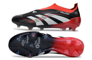 Chuteira de Campo Adidas Predator Elite LL sem cadarço FG - Preto e Vermelho
