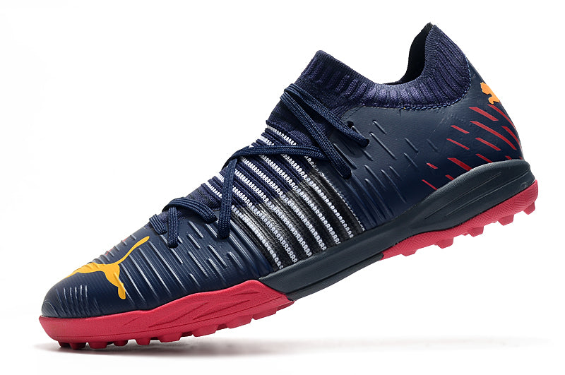 Chuteiras de futebol Puma Future Z TF/MG - Azul Escuro/Vemelho
