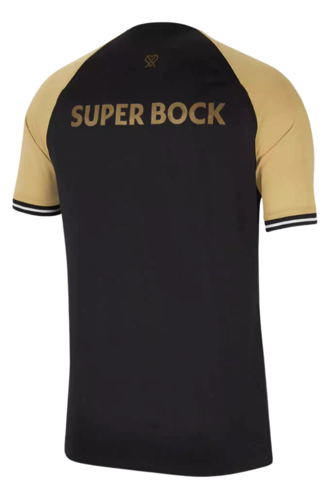 Camisa Sporting CP III 23/24 - Torcedor Nike Masculina - Preta com detalhes em dourado