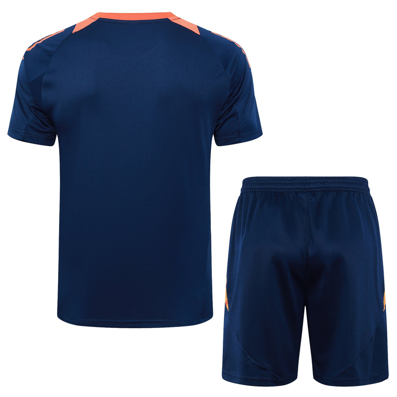 Conjunto Manchester United Treino Camisa manga curta + short 24/25 - Masculino Puma - Azul Royal