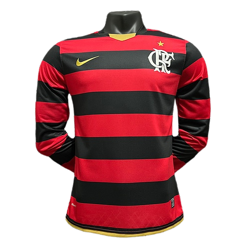 Camisa Flamengo Manga longa Retrô 2009 Nike - Vermelha e Preta
