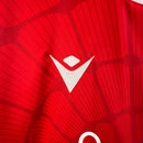 Camisa Crystal Palace I 23/24 - Torcedor Macron Masculina - Azul e vermelha com detalhes em branco