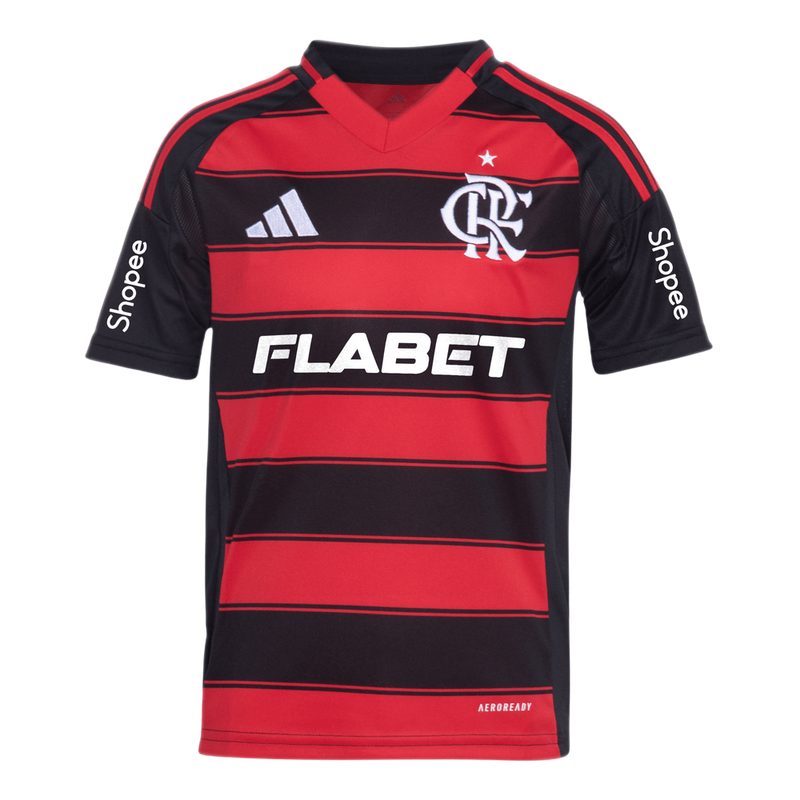 Camisa Flamengo I 25/26 - Torcedor Adidas Masculina - Preta e vermelha