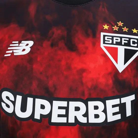 Camisa São Paulo III 24/25 - Torcedor New Balance Masculina - Preta e vermelha