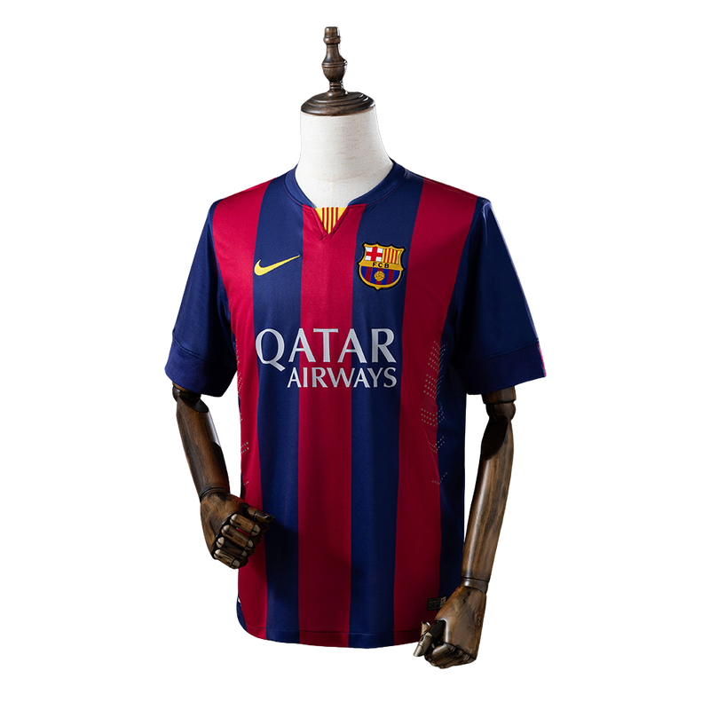 Camisa Barcelona Retrô 2014/2015 - Nike - Azul e Grená