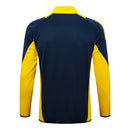 Conjunto Real Madrid Treino 24/25 - Masculino Adidas -   Azul Royal Mangas Compridas (Mangas Amarelas)