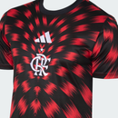 Camisa Flamengo pré-jogo 25/26 Torcedor Adidas Masculina - Preto e Vermelho