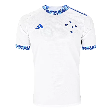 Camisa Cruzeiro II 24/25 - Torcedor Adidas Masculina - Branca com detalhes em azul
