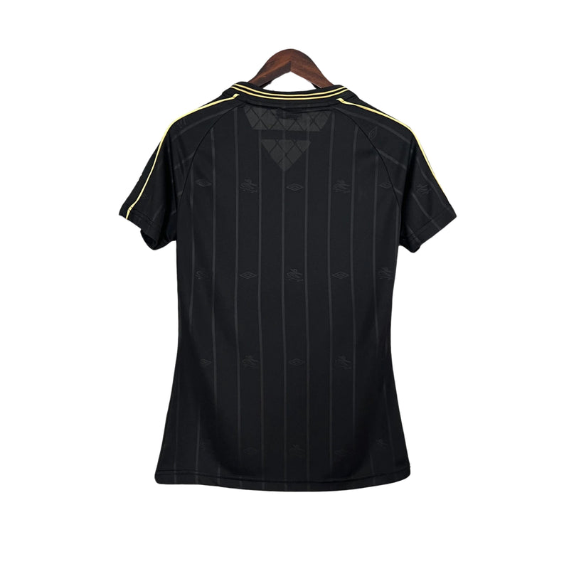 Camisa Feminina Santos Charlie Brown Jr 24 Preta Dourado