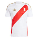 Camisa Seleção Peru I 23/24 - Torcedor Adidas Masculina - Branca com detalhes em vermelho