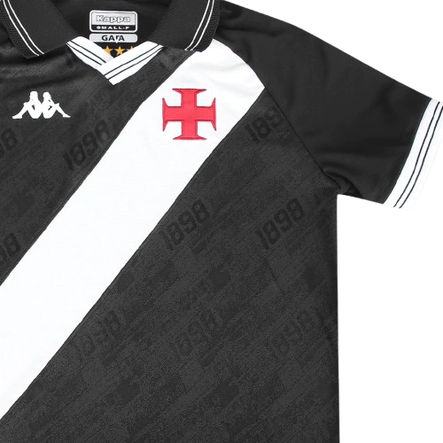 Camisa Vasco da Gama I 25/26 - Torcedor Kappa Masculina - Preta