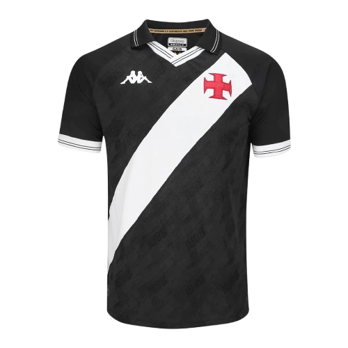 Camisa Vasco da Gama I 25/26 - Torcedor Kappa Masculina - Preta