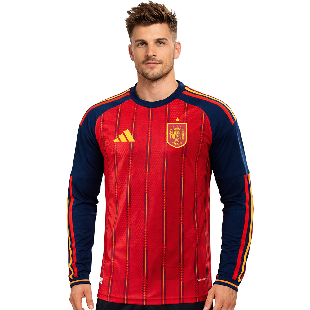 Camisa Espanha 2026 I Home - Versão Jogador - Manga Longa