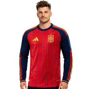 Camisa Espanha 2026 I Home - Versão Jogador - Manga Longa