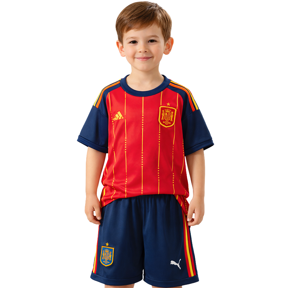 Conjunto Infantil Espanha 2026 I Titular - Versão Torcedor
