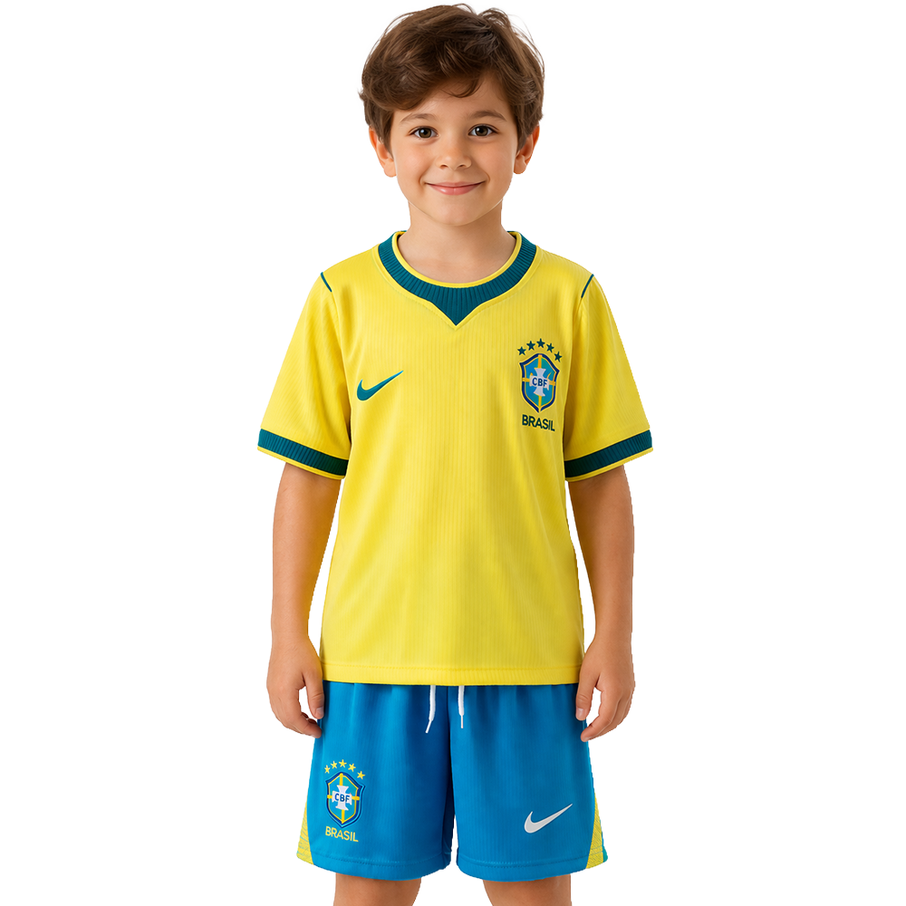 Conjunto Infantil Brasil 2026 I Home - Versão Torcedor