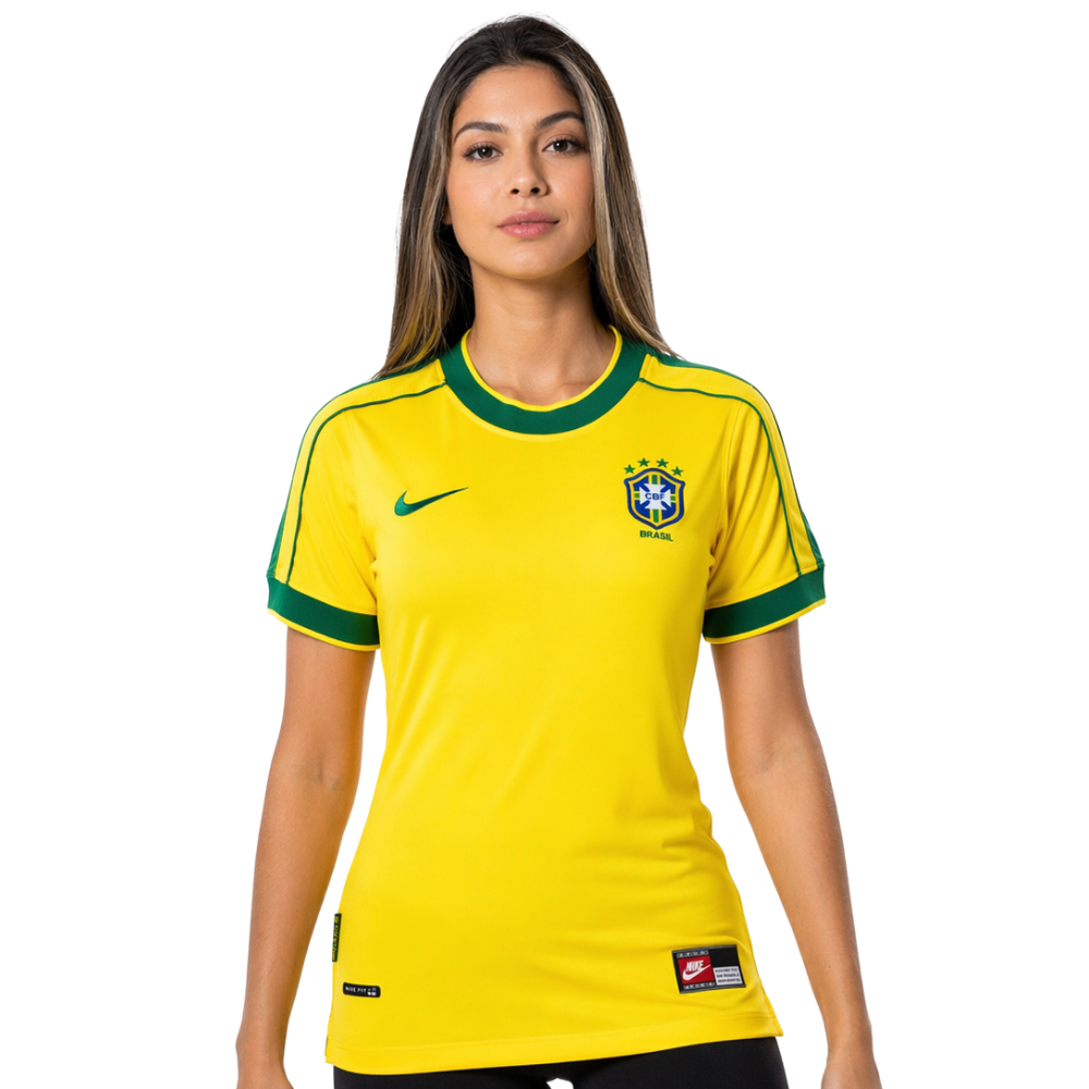 Camisa Brasil 1998 I Home - Retrô - Feminina