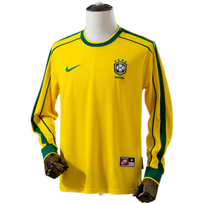 Camisa Brasil 1998 I Home - Versão Retrô Manga Longa