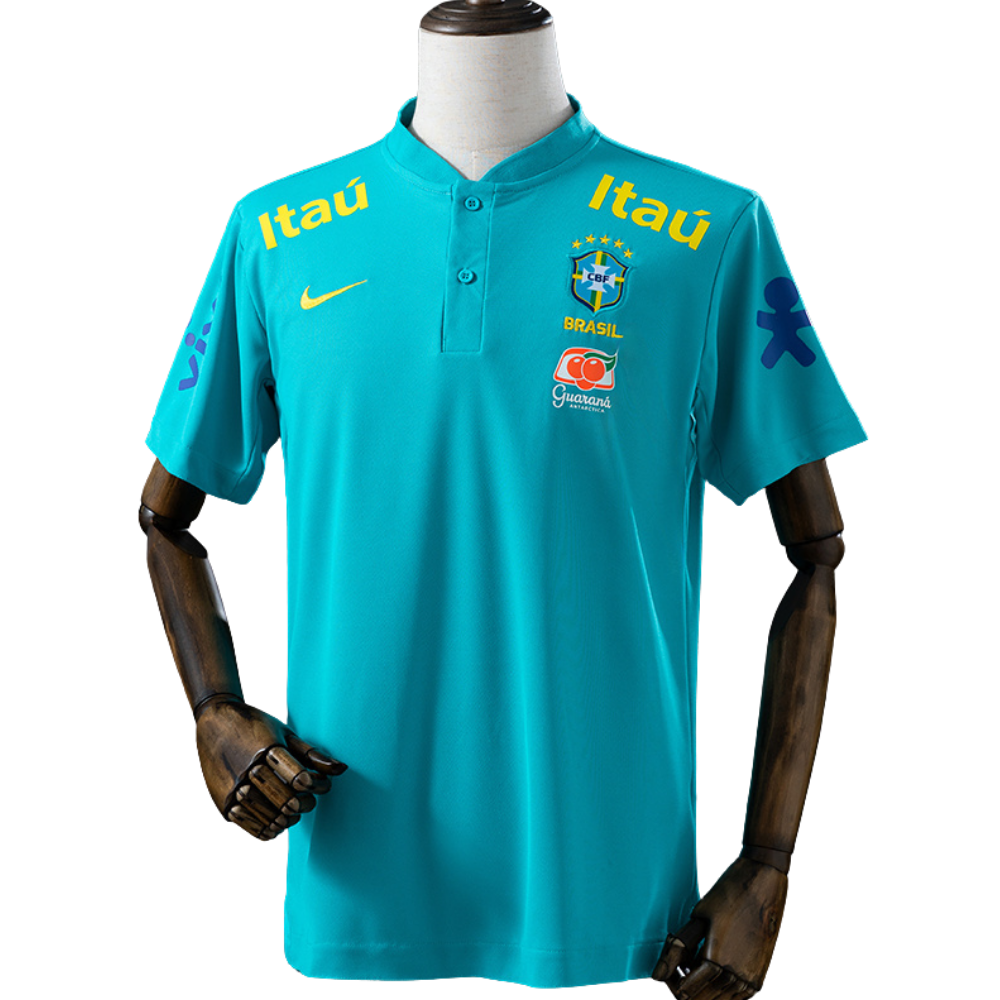 Camisa Brasil Pré-Jogo Azul Turquesa