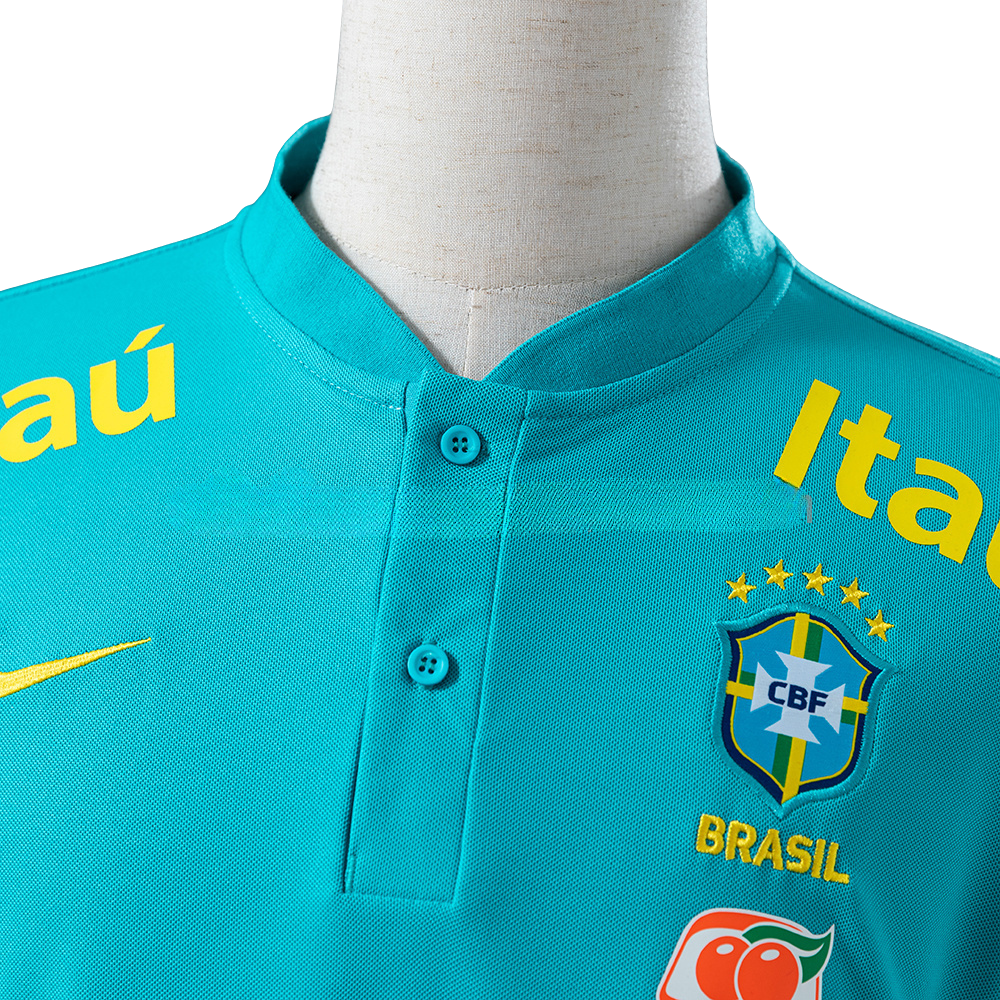 Camisa Brasil Pré-Jogo Azul Turquesa