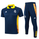 Conjunto Real Madrid Treino 24/25 - Masculino adidas - Azul Royal (gola amarela)