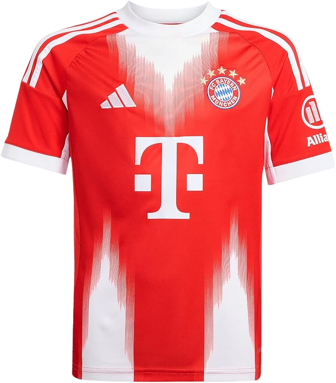 Camisa Bayern de Munique I 25/26 - Torcedor Adidas Masculina - Vermelha com detalhes em branco