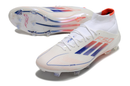 Chuteira de Campo Adidas F50 Elite Mid Cano Alto FG - Branco e Azul