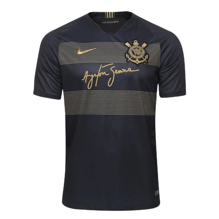 Camisa Corinthians Retro Ayrton Senna 18/19 - Torcedor Nike Masculina - Preta