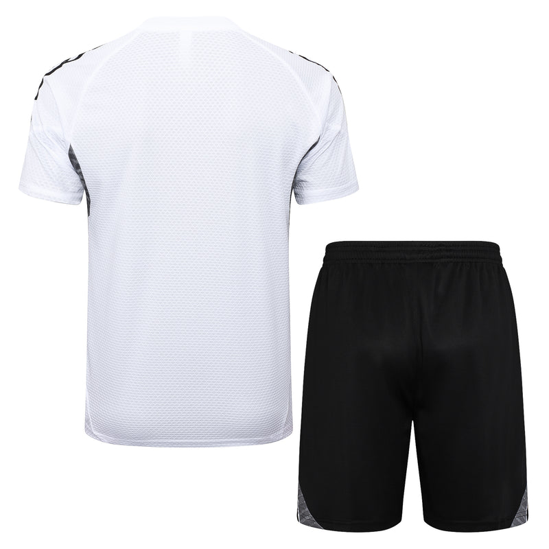 Conjunto Real Madrid Treino Camisa manga curta + short 25/26 - Masculino Adidas - Branco