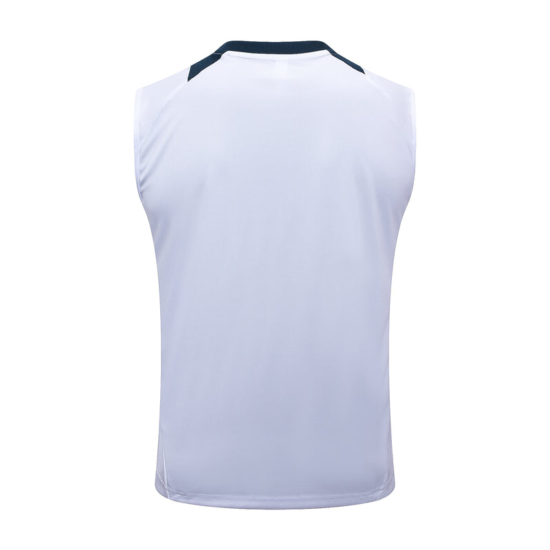 Conjunto Real Madrid Treino Camisa Regata + short 24/25 - Masculino adidas - branco (ombros brancos)