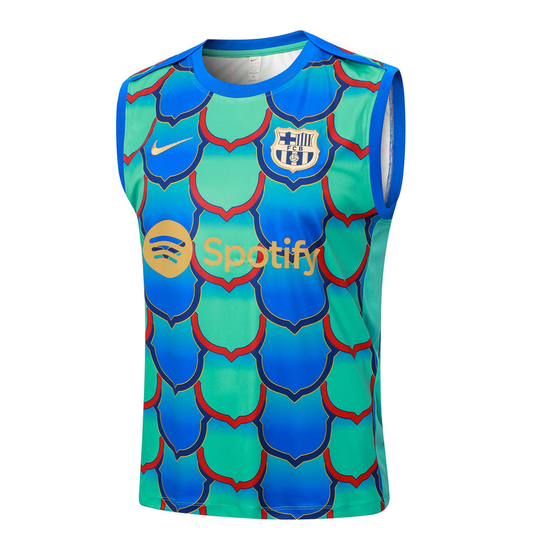 Conjunto Barcelona Treino Camisa Regata + short 24/25 - Masculino Nike - verde claro