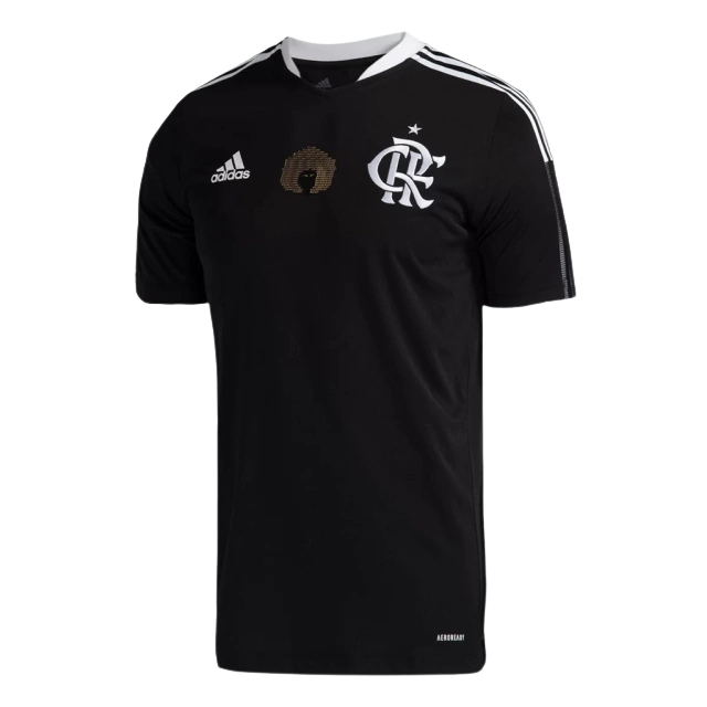 Camisa Flamengo Edição Especial Consciência Negra 21/22 Torcedor Masculina - Preta com detalhes em branco
