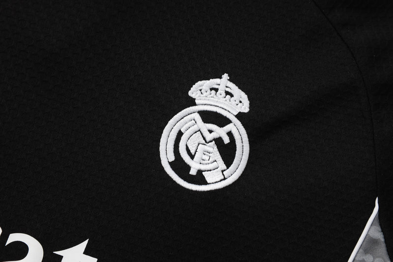 Conjunto Real Madrid Treino Camisa manga curta + short 25/26 - Masculino Adidas - Preta