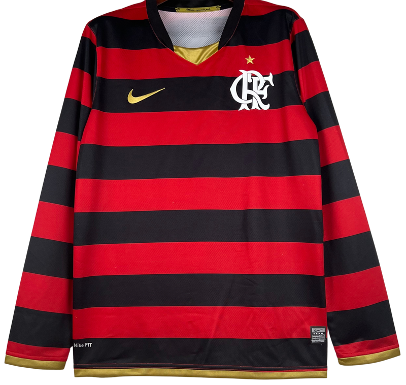 Camisa Flamengo Manga longa Retrô 2009 Nike - Vermelha e Preta